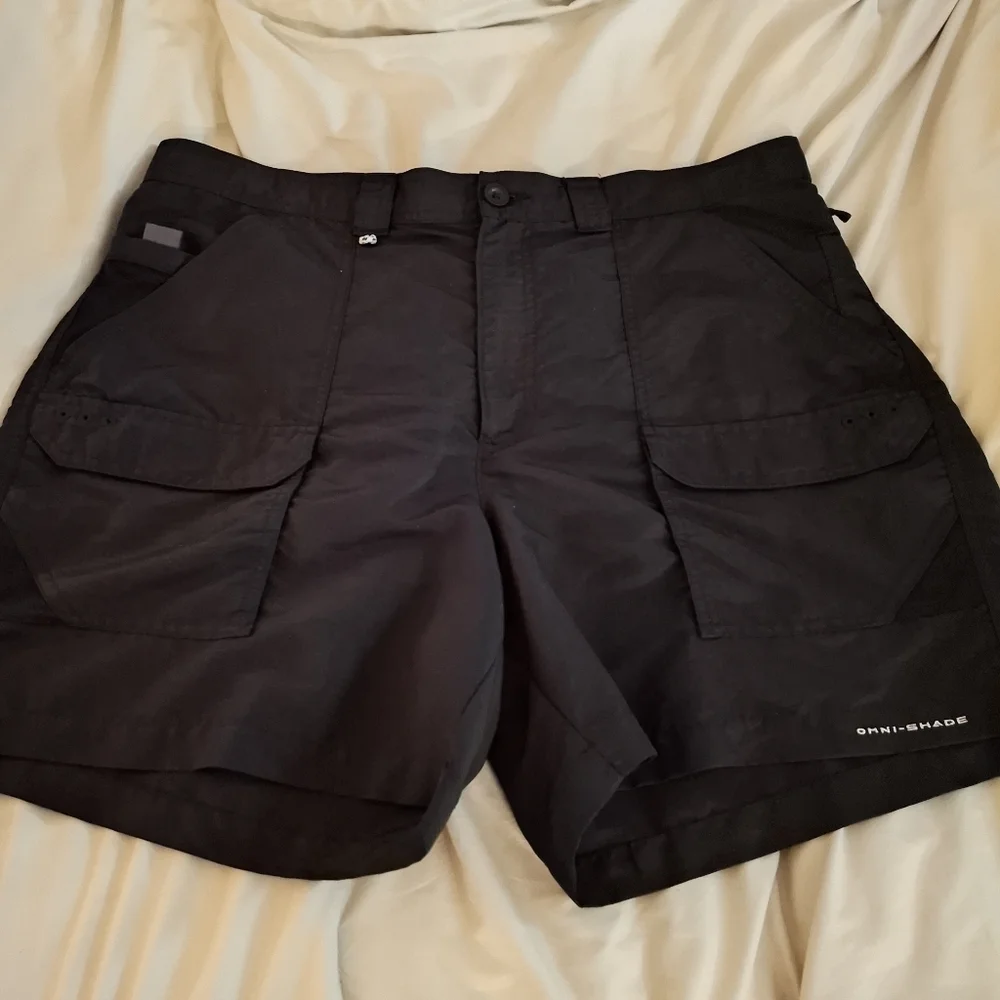 Columbia PFG Omni-Shade Men's Nylon Black Cargo Shorts